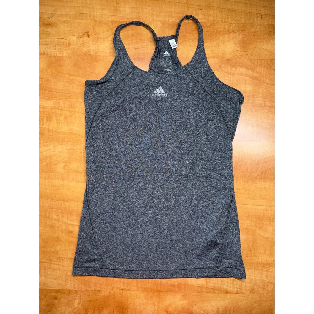 Adidas Climalite Racerback Tank Top Gray Heathered Gym‎ Shirt XS